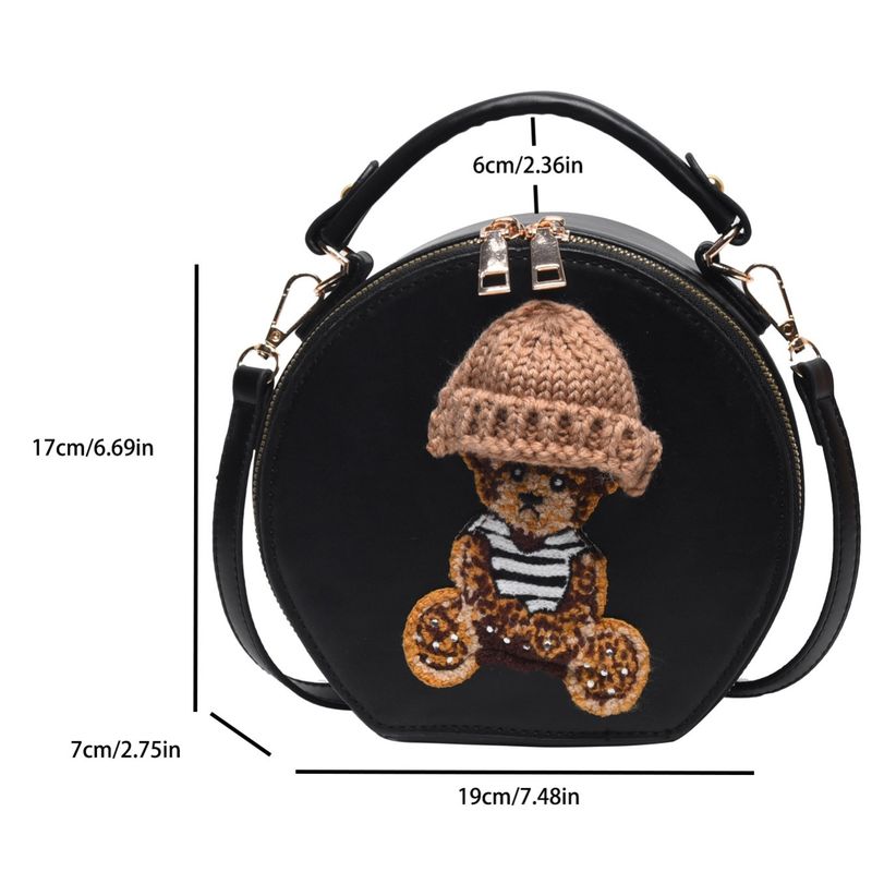 Cartoon Round Handbag For Women, Plush Hat Bear Crossbody Bag, Mini  Shoulder Purse With Zipper - Temu United Arab Emirates