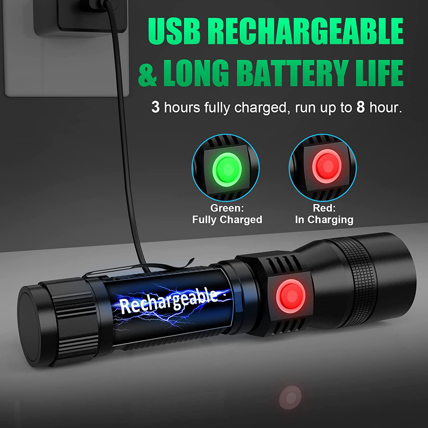 Pack Rechargeable Flashlight Magnetic Led Flashlight With Cob Sidelight  1200 Lumen Super Bright Led Waterproof Zoomable Modes Best Flashlight For Camping  Emergency No Battery High-quality  Affordable Temu Canada