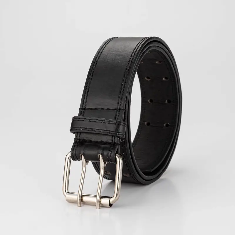 1pc Black Pu Leather Two Hole Adjustable Buckle Belt For Jeans Pants Gift  For Father And Boyfriend, Shop Now For Limited-time Deals