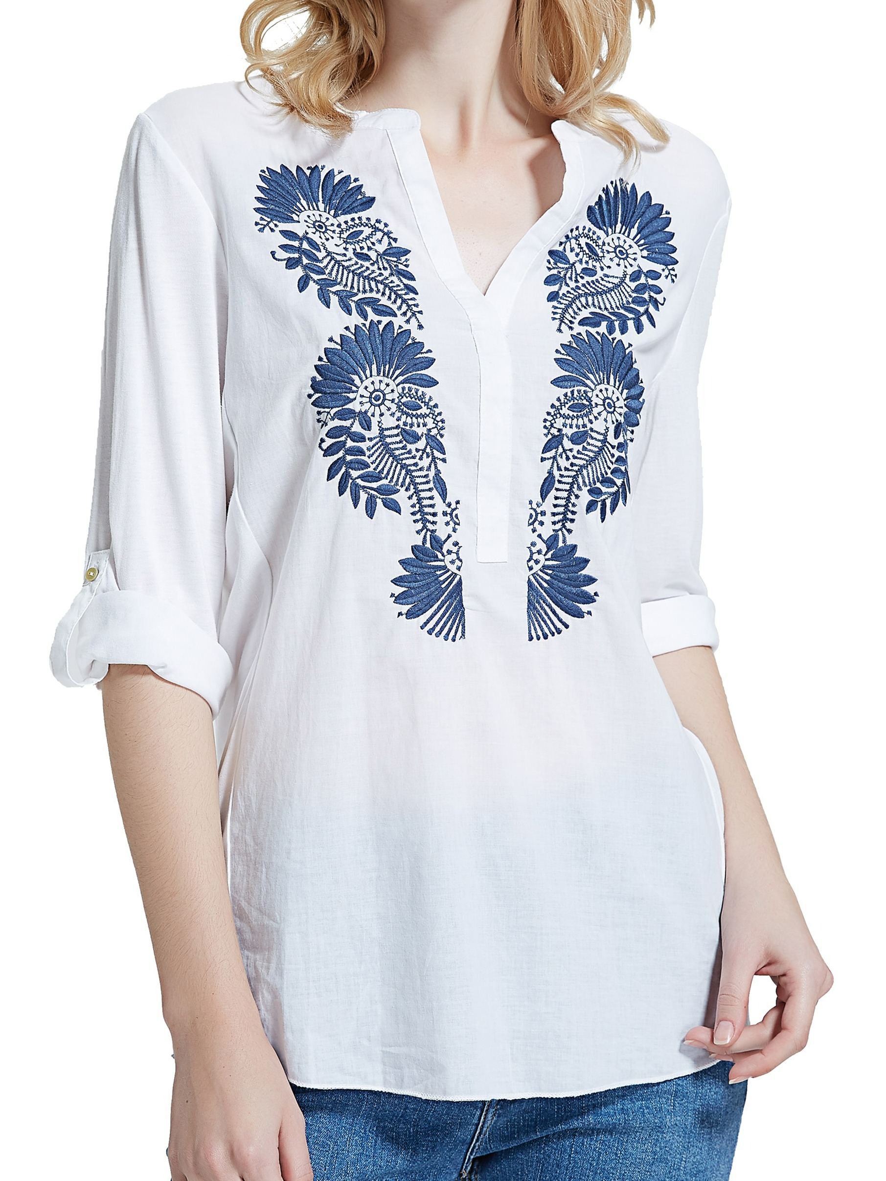 Embroidered Tops - Temu