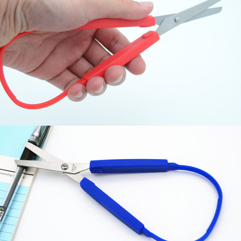 Colorful Loop Scissors, Easy-open Squeeze Handles Right And Lefty Support  Grip Scissors For Kids, Adults, Elderly, Special Needs(6pcs, Random Color)