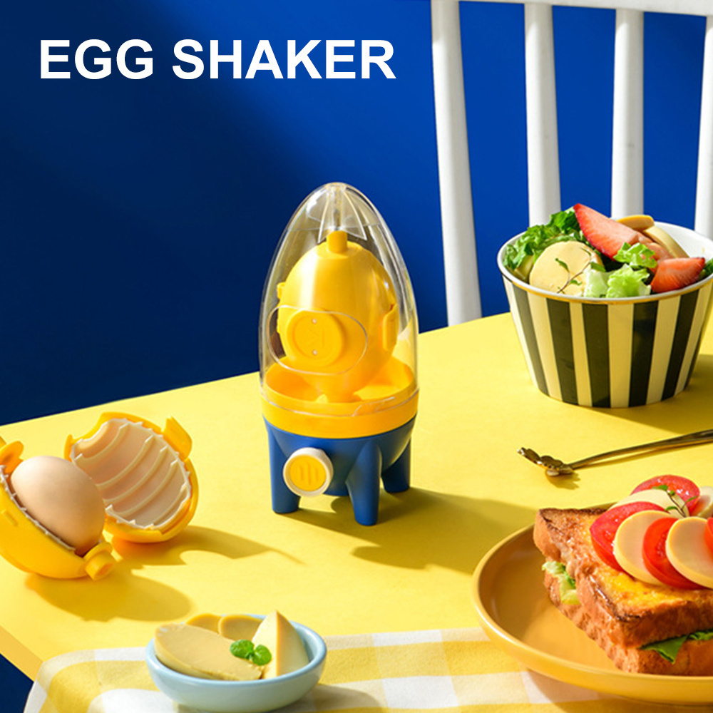 Portable Egg Scrambler Shaker Whisk Hand Powered Golden Egg Maker