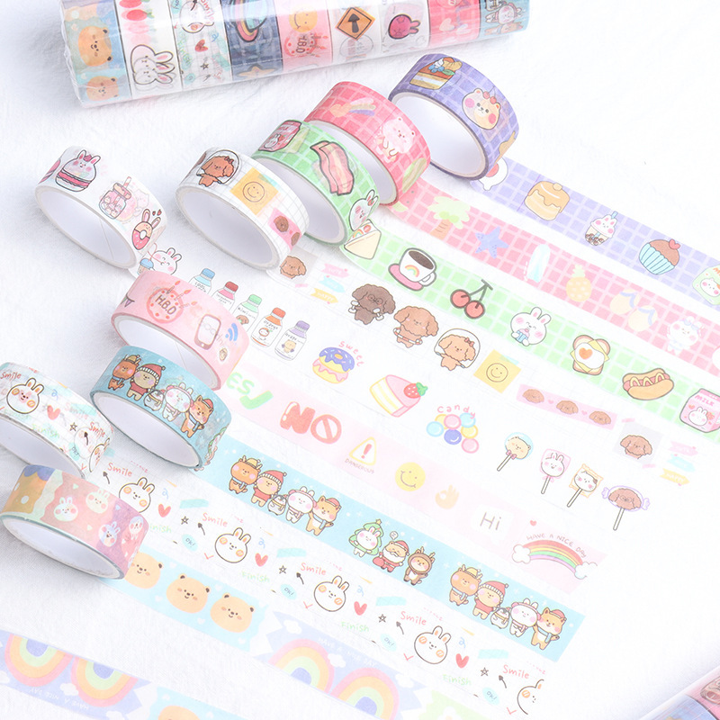 Adorable Cartoon Washi Tape - Perfect For Kpop Crafts, Diy