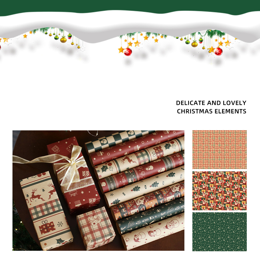 Gift Wrapping Paper Christmas Kraft Wrapping Paper Bouquet Temu