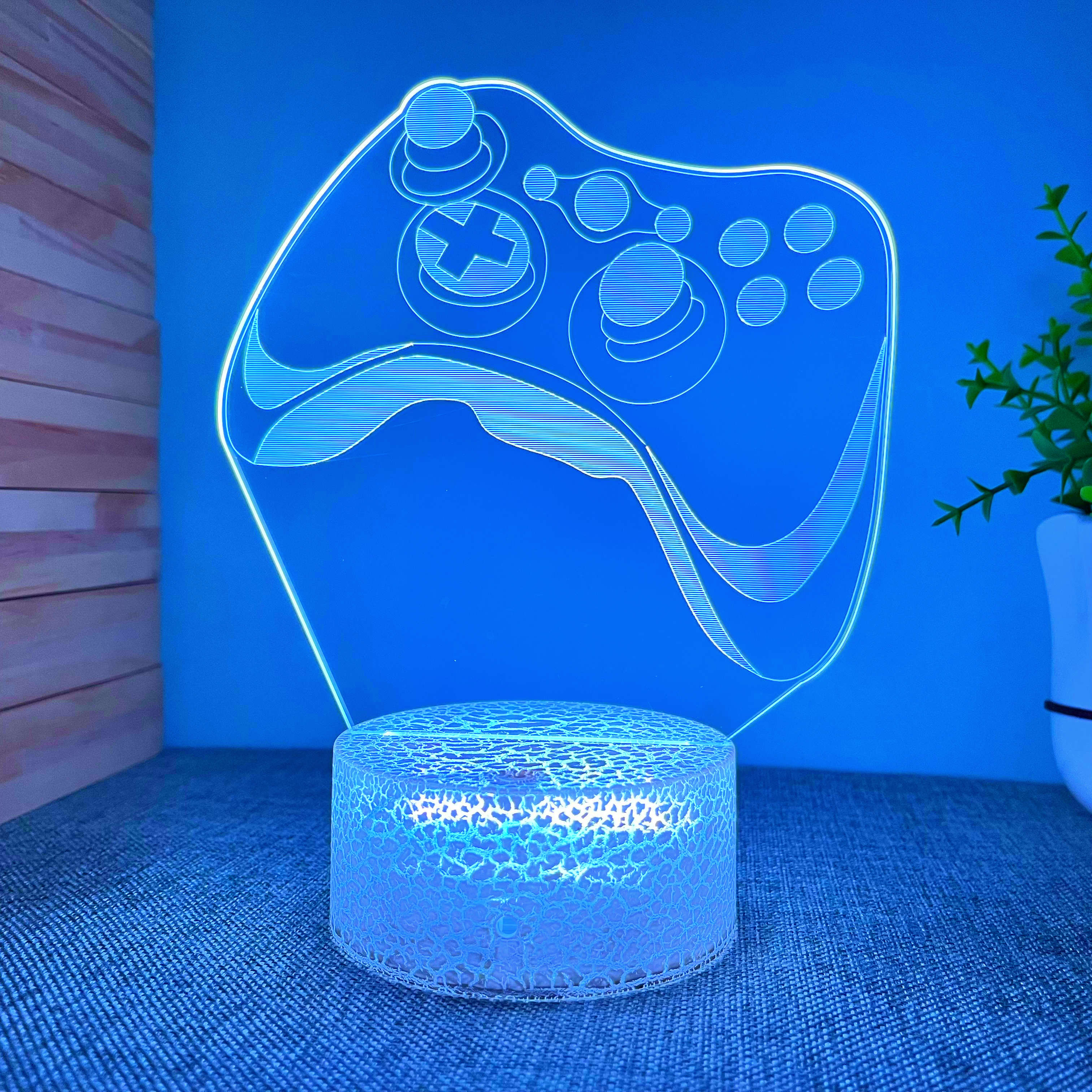 Lampe d'illusion d'icône de jeu Xbox 3D rétro-éclairage pour salle