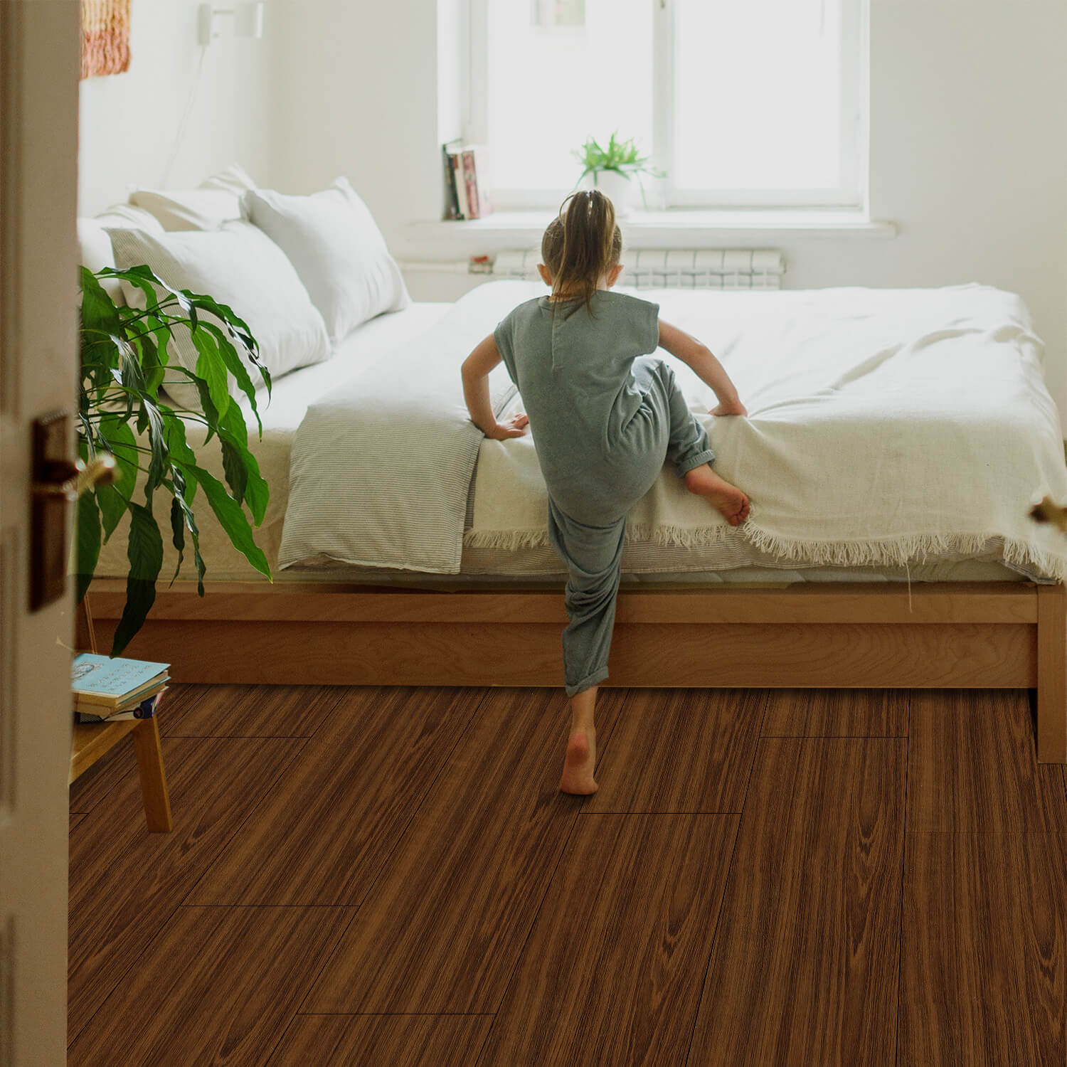 1 rollo de adhesivo de pared con diseño de madera, adhesivo de pared  rectangular, vinilo autoadhesivo, adhesivo impermeable para suelo de  dormitorio