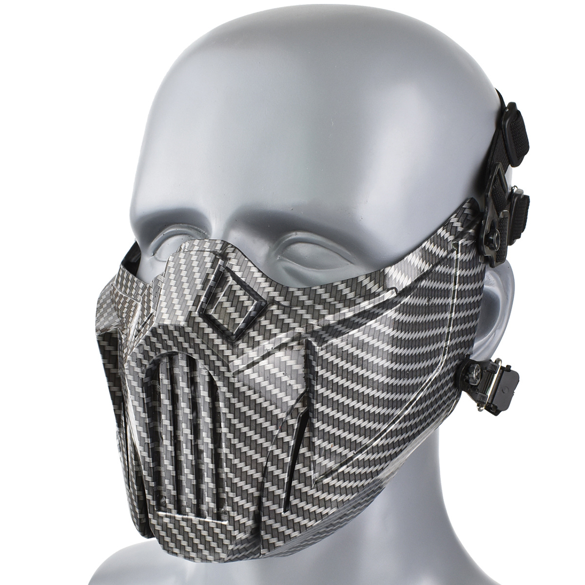 Tactical Half Face Mask Carbon Fiber Protection For Outdoor - Temu