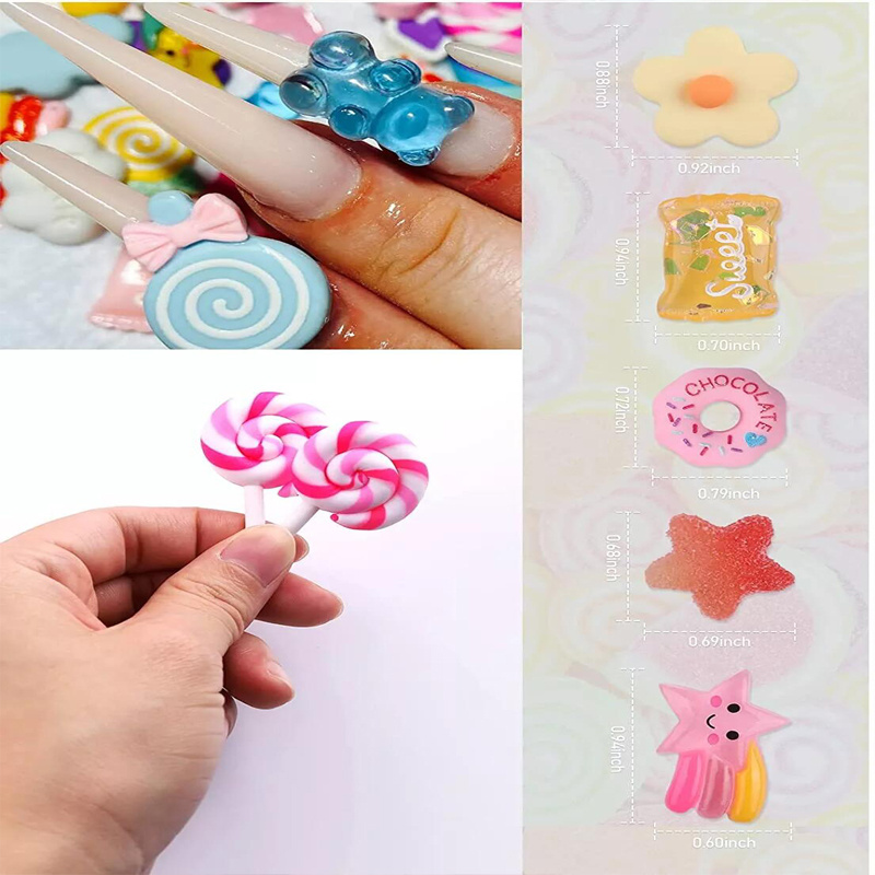 Assorted Candy Charms For Slime And Nails Cute Fruits And - Temu