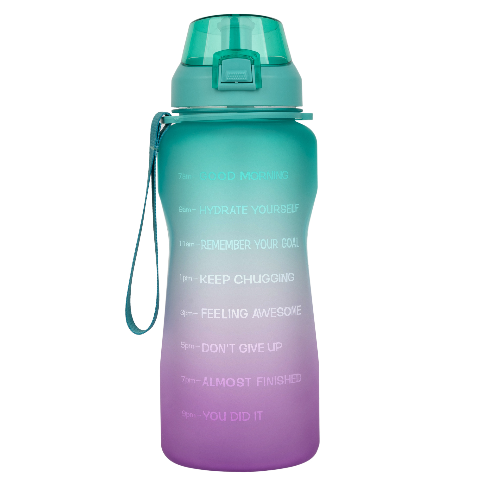 Water Bottle with Straw & Motivational Time Marker, Leakproof BPA Free  ,Ensure You Drink Enough Water Throughout The Day for Fitness and Outdoor