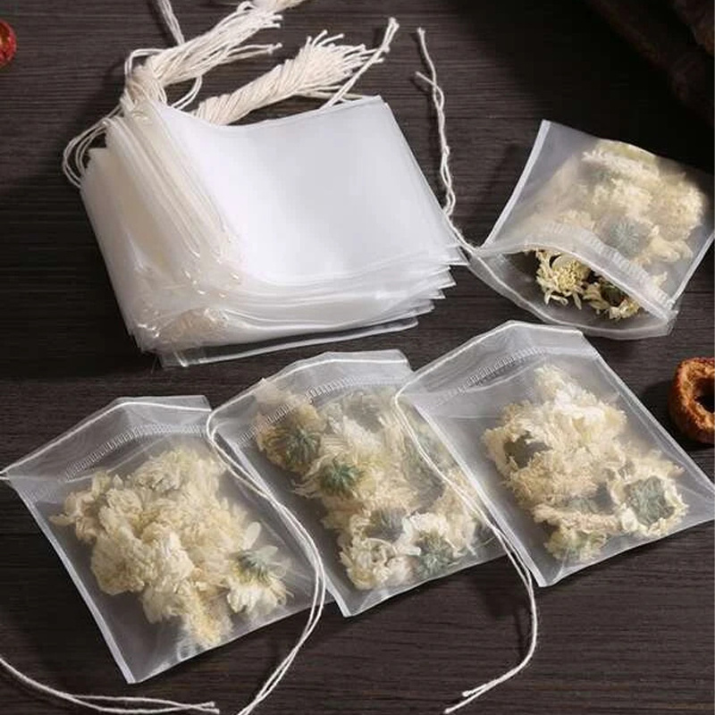 100pcs Transparent Non-Woven Tea Bags - Disposable Tea Filters for Fresh and Delicious Tea Experience