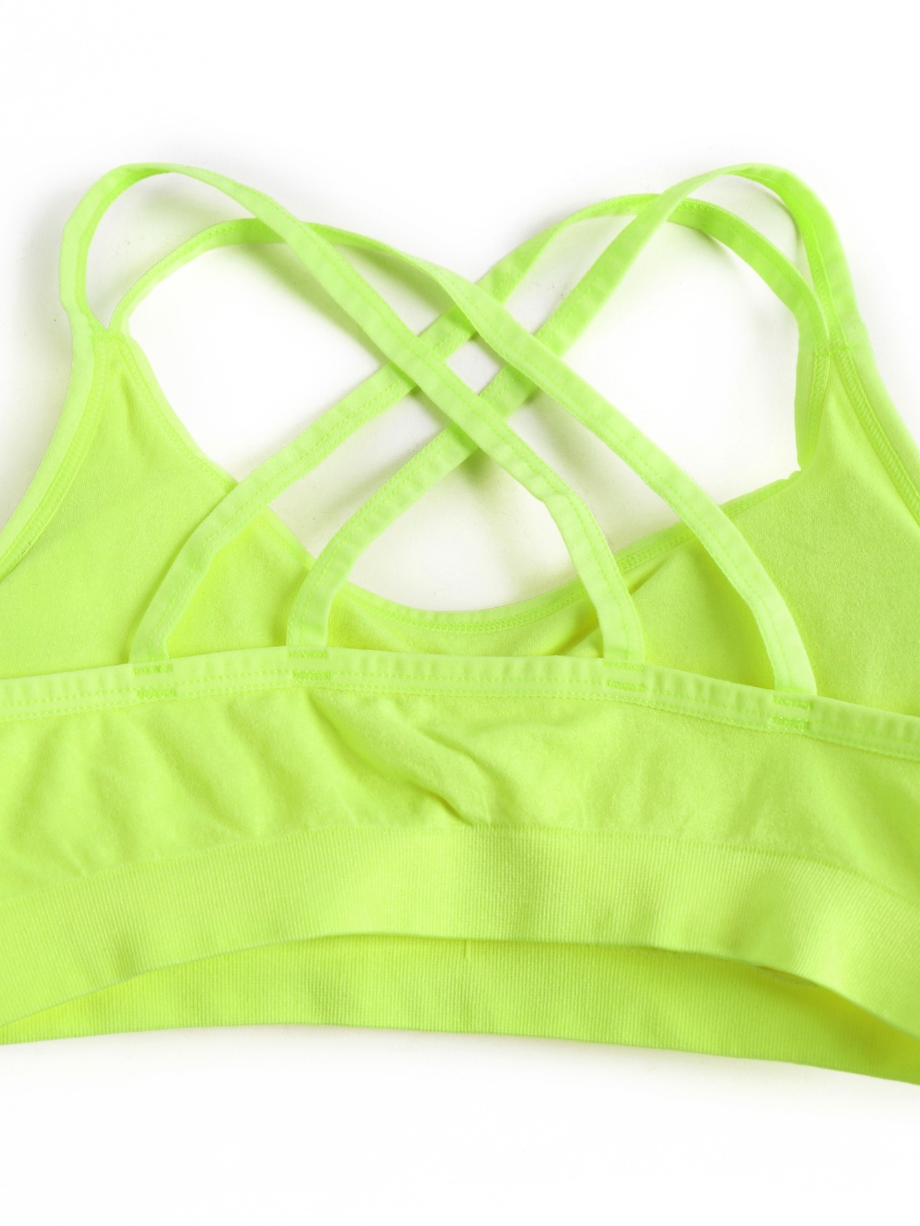 Quick Drying Criss Cross Backless Yoga Sports Bra In YELLOW