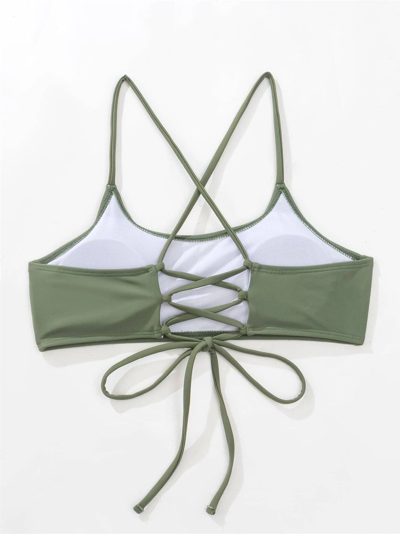 Out From Under Sage Solid Scoop Bikini Top in Green