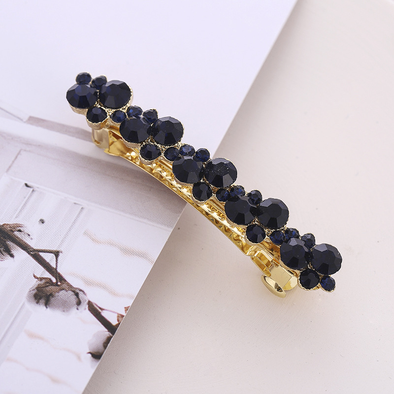 Vintage Rhinestone Hair Clips with Faux Pearl