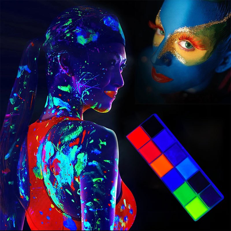 Neon Face Body Paint Uv Glow In Dark Face Paints Blacklight Glow