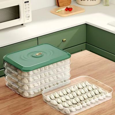 1pc Large-capacity Dumpling Box, Special Sealed And Fresh-keeping Multi-layer Quick-frozen Food Wonton Storage Box For Refrigerator Freezing
