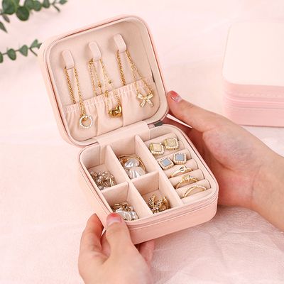 Portable Travel Earrings Storage Box, Mini Ring Storage Case, Necklace Storage Box