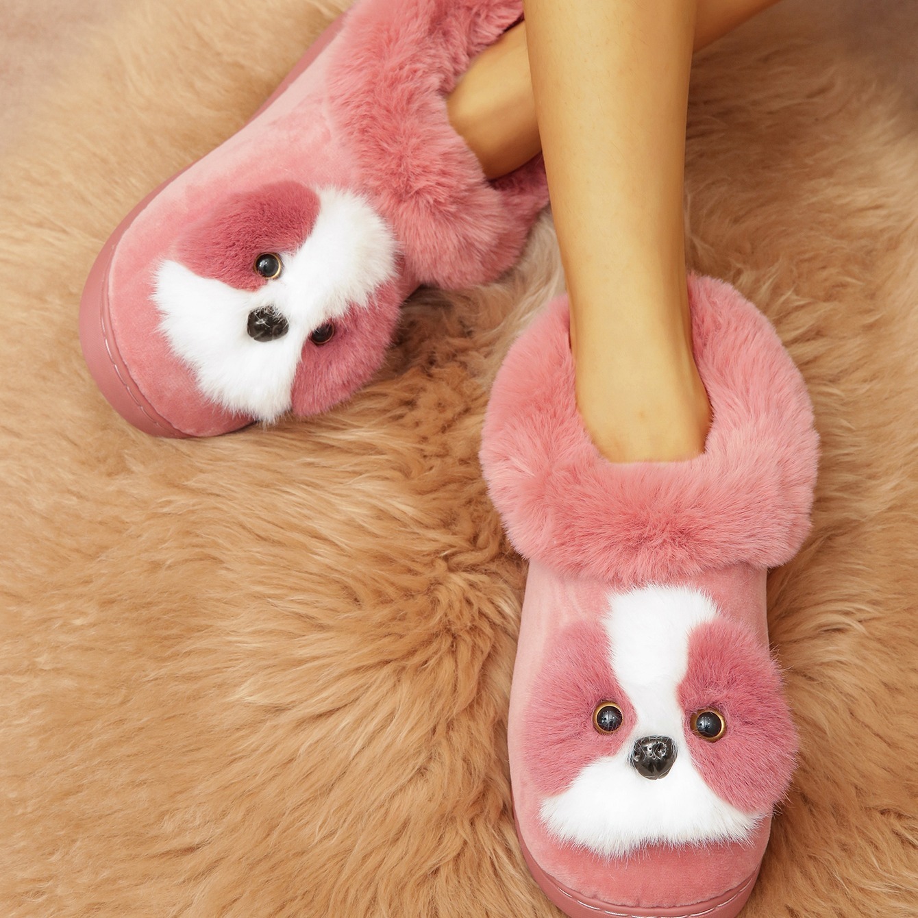 Ladies 2024 dog slippers