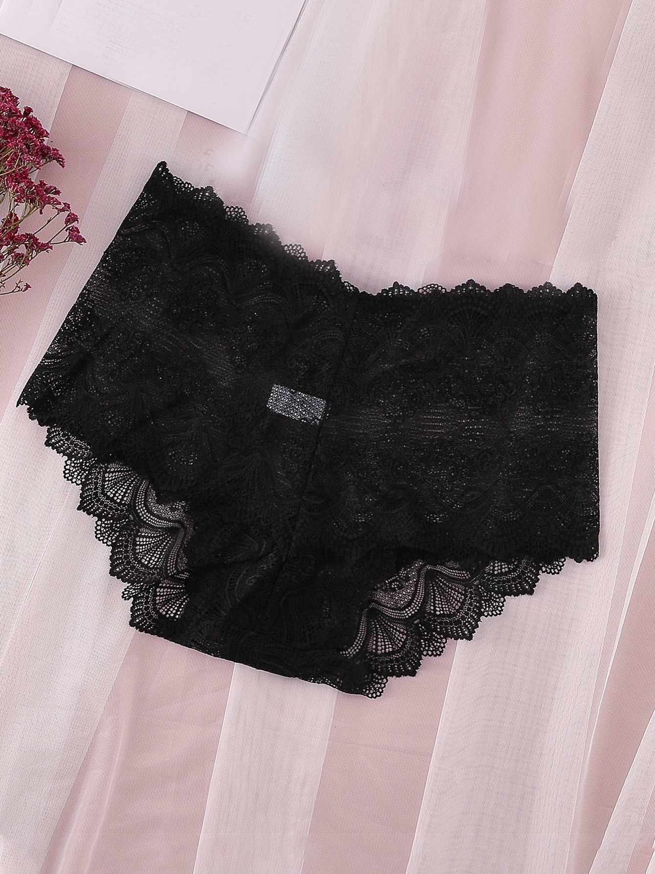 Contrast Lace Bow Hipster Panties Breathable Hollow Low - Temu Canada