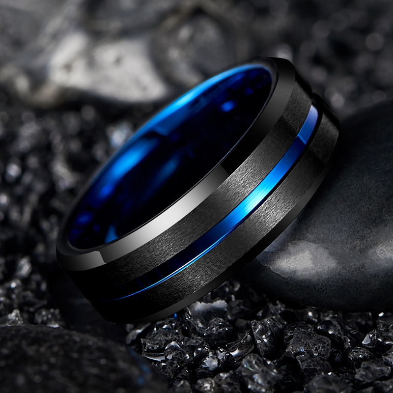 Men's Two Tone Tungsten Ring, Corrosion Resistant