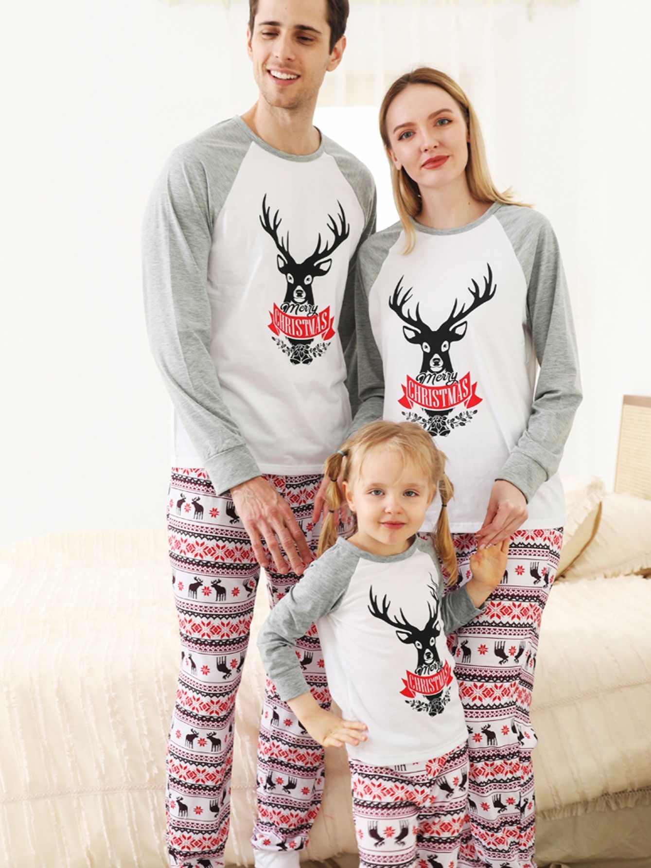 Nouvelle Mode Enfant En Bas Âge Fille Pyjama Ensemble Noël Dessin Animé  Élan Imprimer Tenue Parent-enfant À Manches Longues Pyjamas Ensemble  Vêtements De Détente Filles Nouveauté Pyjama Ensemble Toutes Les Saisons 