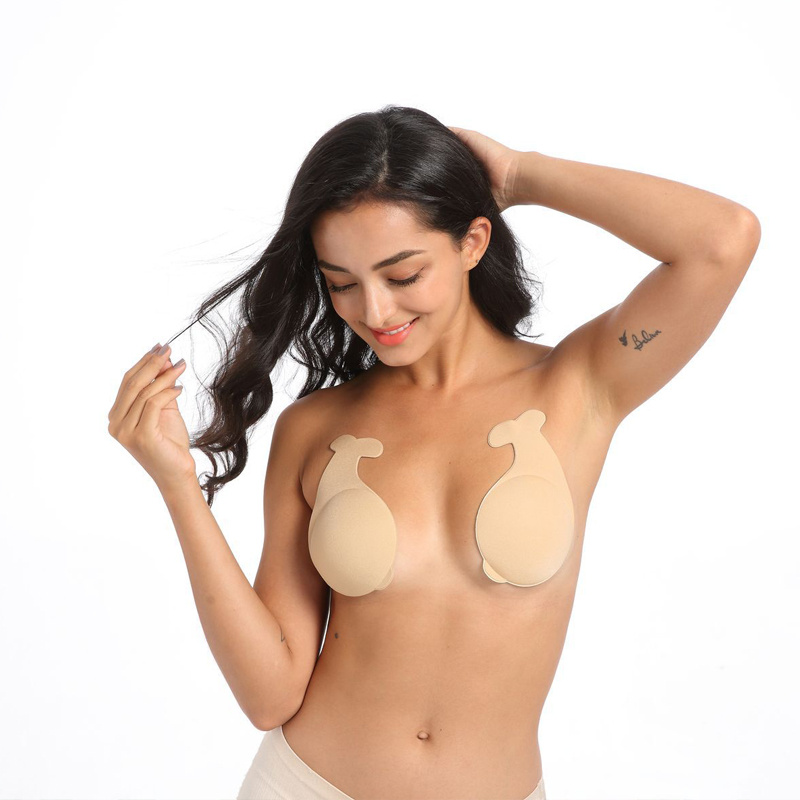 Open Back Sexy Bra Silicone Chest Stickers Seamless Bra Silicone Gather  Nipple Strapless Bridal Underwear 2021