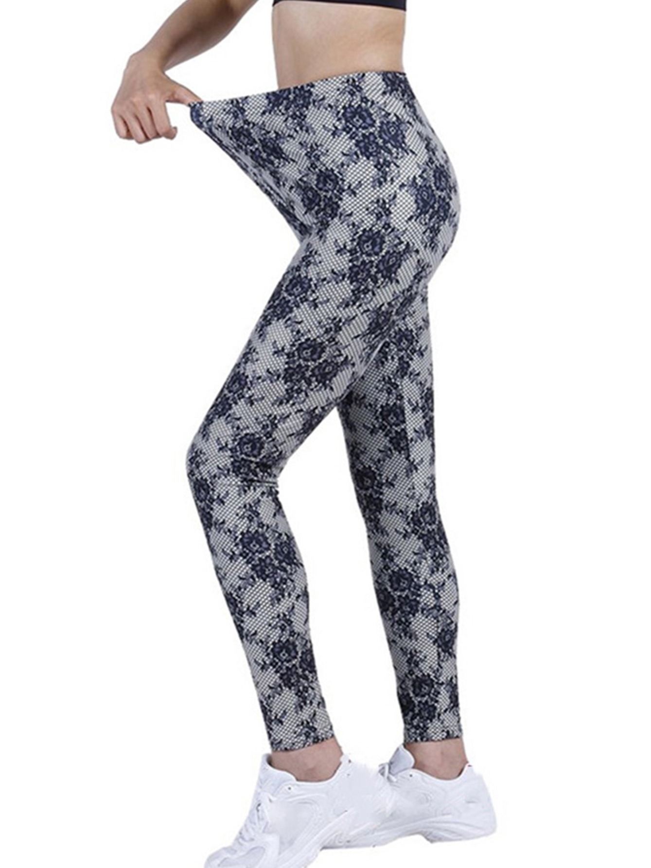 Women's Leggings Floral Printed Yoga Pants Casual High Waist - Temu Canada