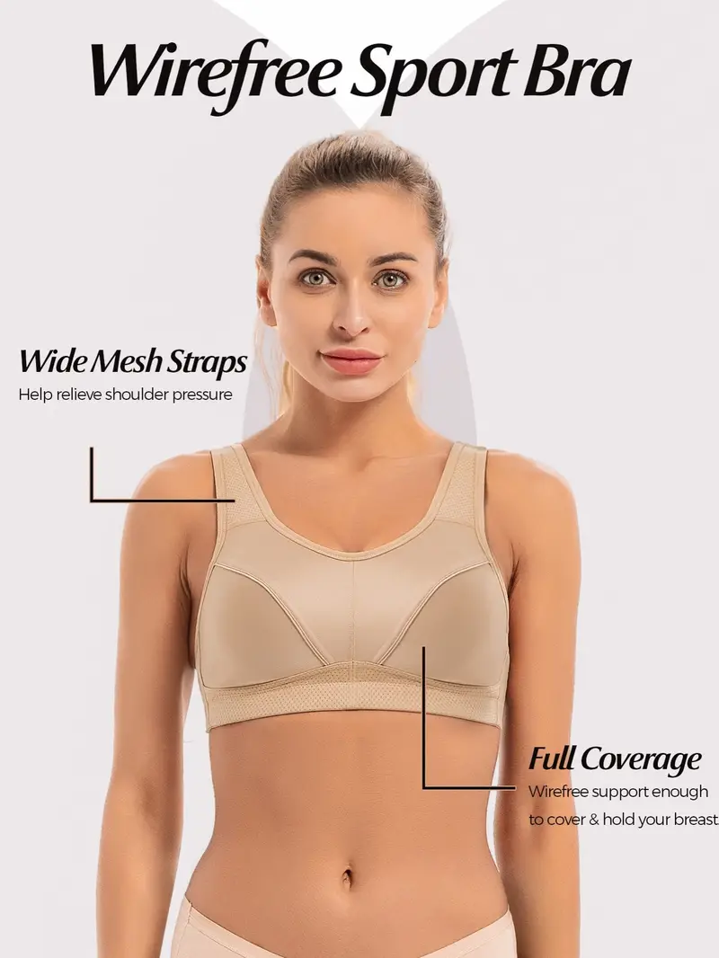 WingsLove Women’s High Impact Comfort Full Support Non Padded Sport Bra :  : Clothing, Shoes & Accessories