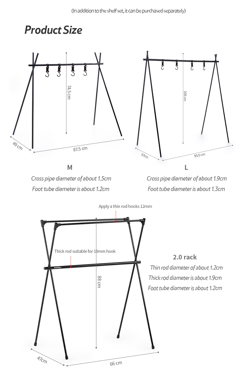 Naturehike Camping Triangle Rack Portable Coat And Shelf Hanging Rack