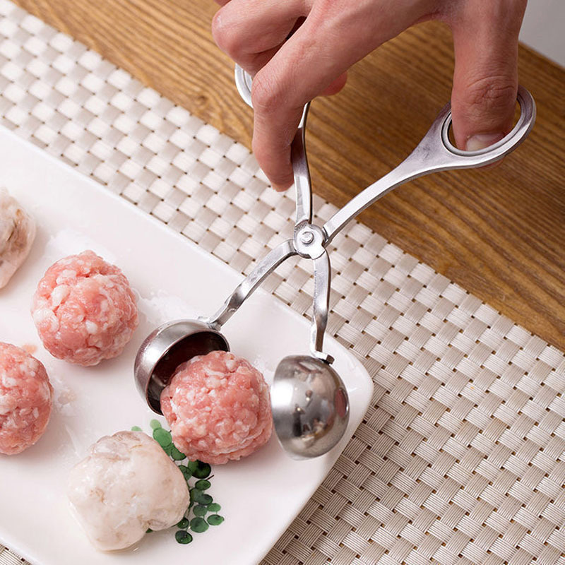Meat Ballers Maker, Stainless Steel Rice Ball Making Tongs, Meatball Scoop,  Meatball Clip, None-stick Food Clip, Cookie Dough Scoop, Diy Fish Ball  Mold, Ice Cream Ball Makers, Kitchen Tools, Kitchen Gadgets, Dorm