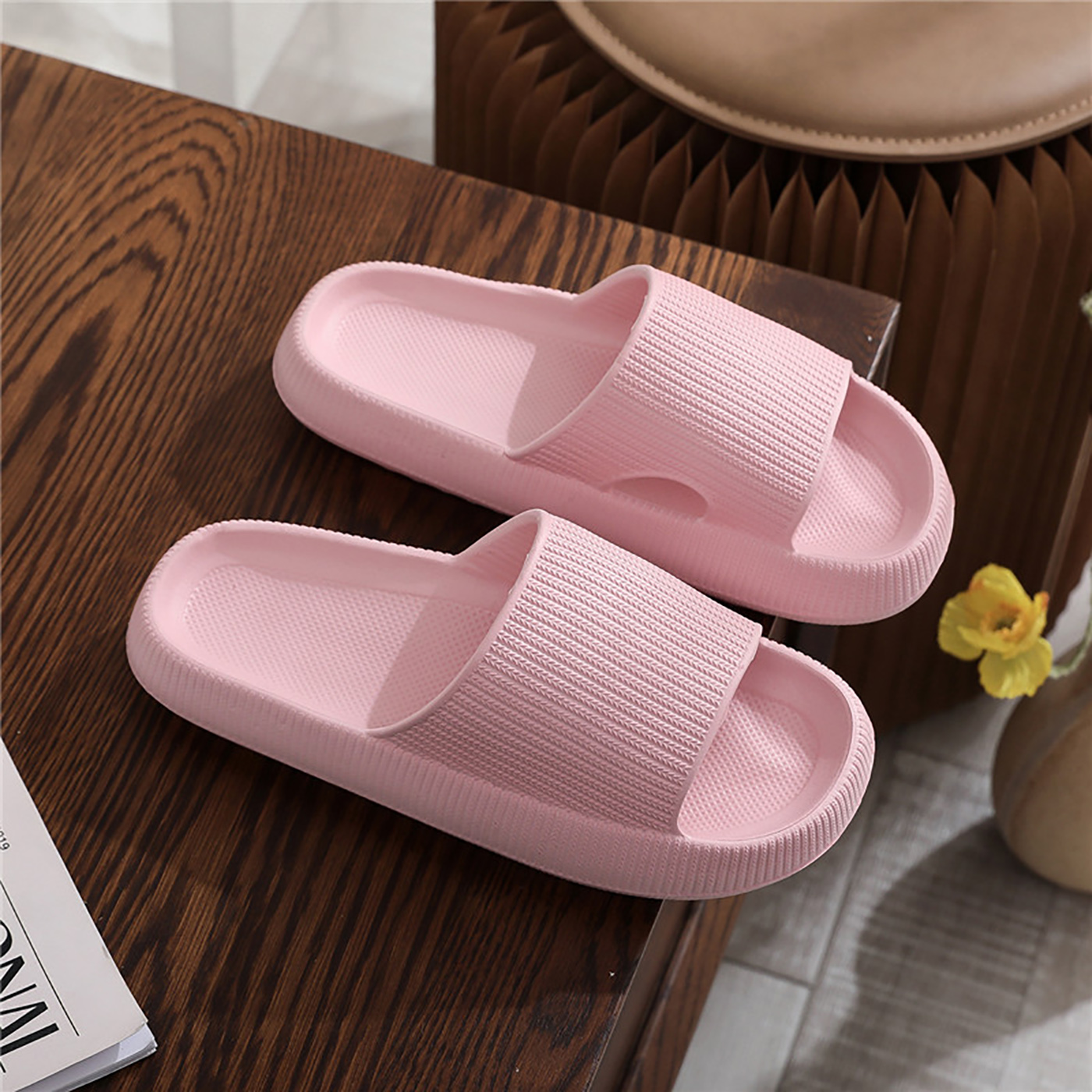 Heightened Ladies Slippers Minimalist Wide Fit Slides - Temu