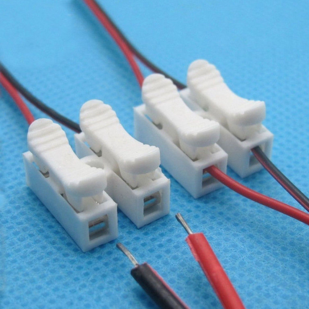 Terminali per cavi elettrici a 2pin da 10 pezzi connettori di connessione a  innesto rapido a molla terminali a crimpare per cavo 22-20AWG