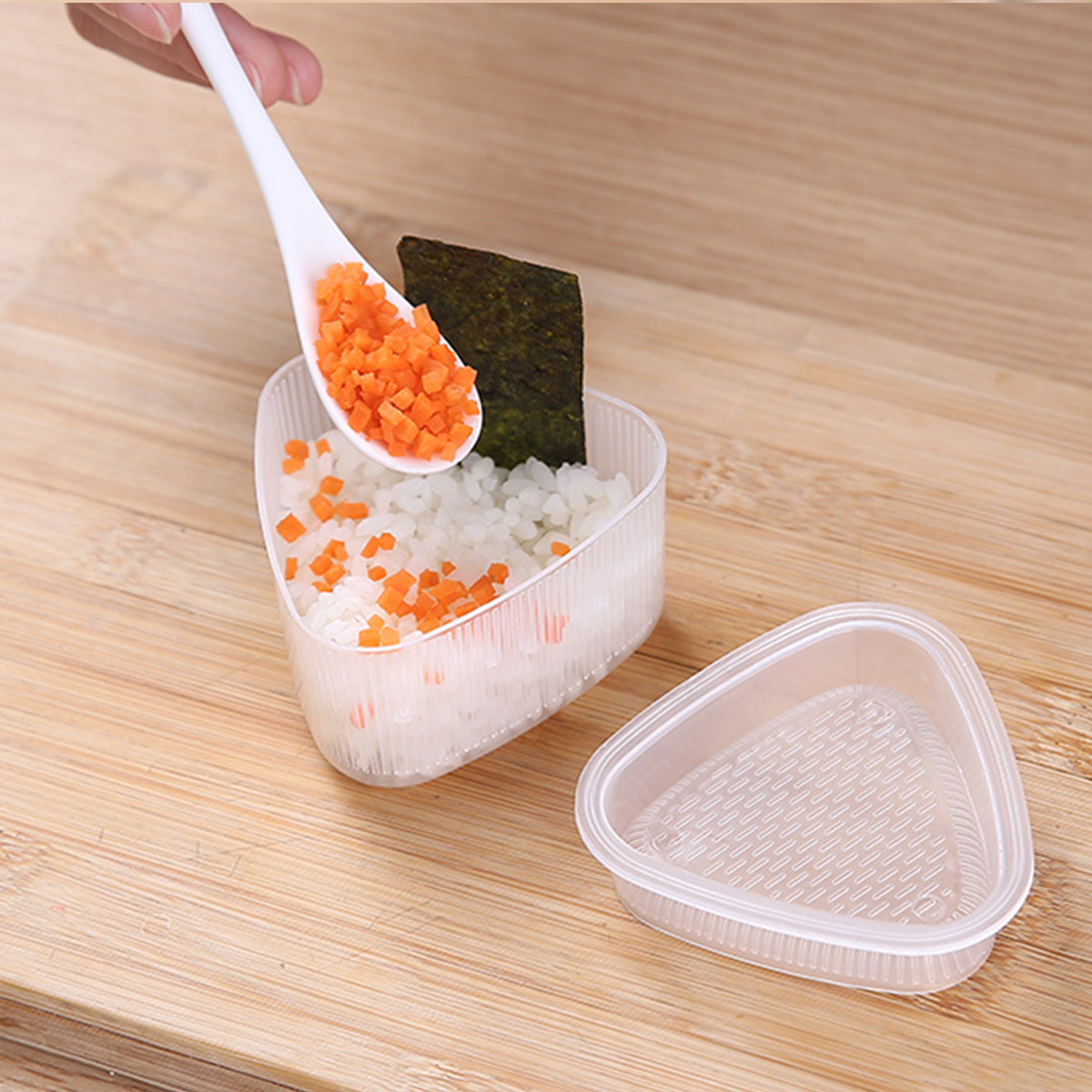2pcs Triangle Rice Ball Mold Set For Making Sushi And Bento