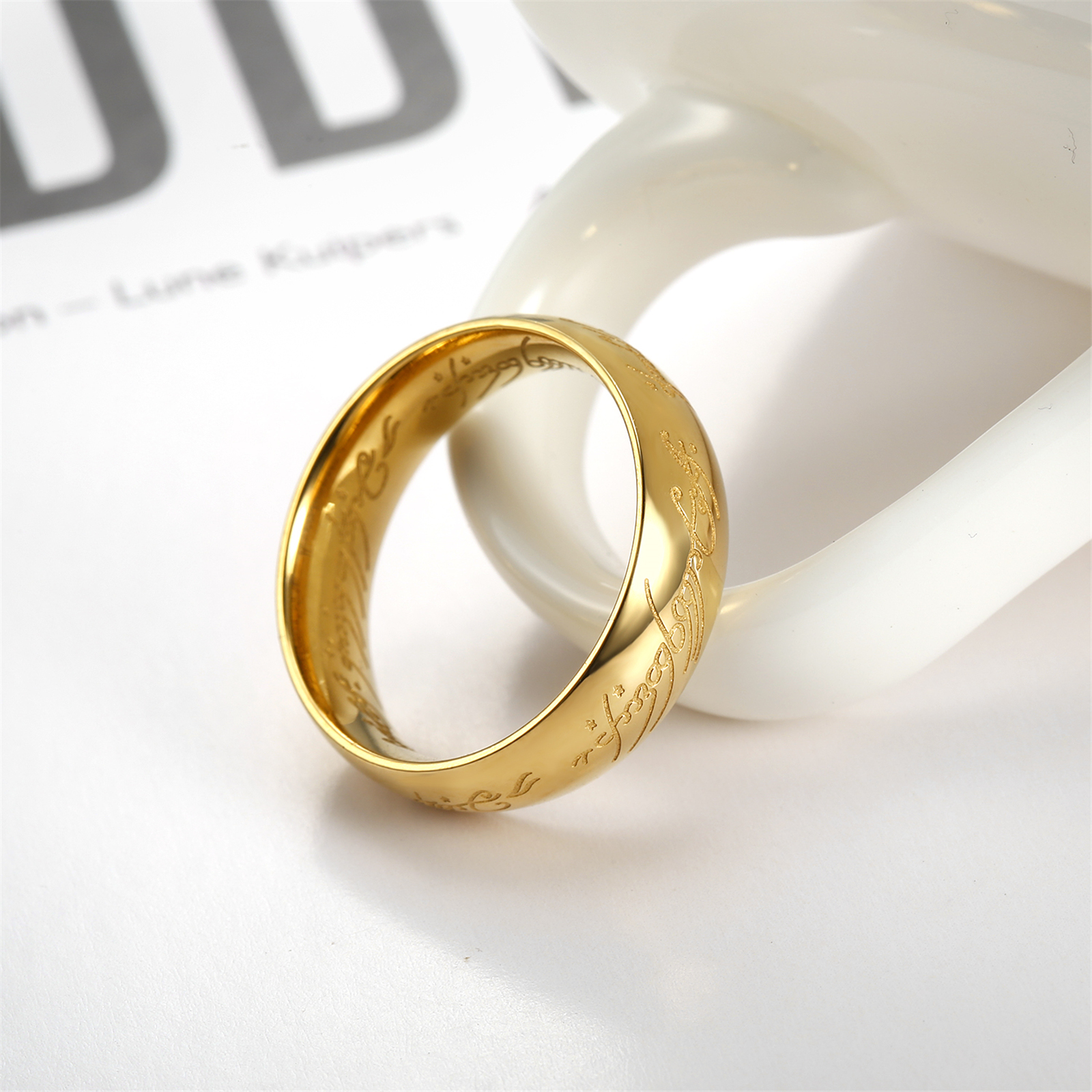 Men's 18k Plated Titanium Steel Ring