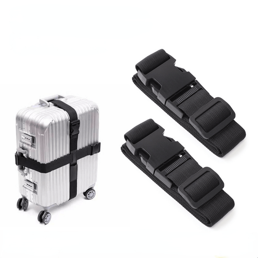Luggage Straps 6 Pack Adjustable Luggage Straps for Suitcases Non-Slip  Suitcase Belts with Buckle, Black Luggage Strap for Traveling