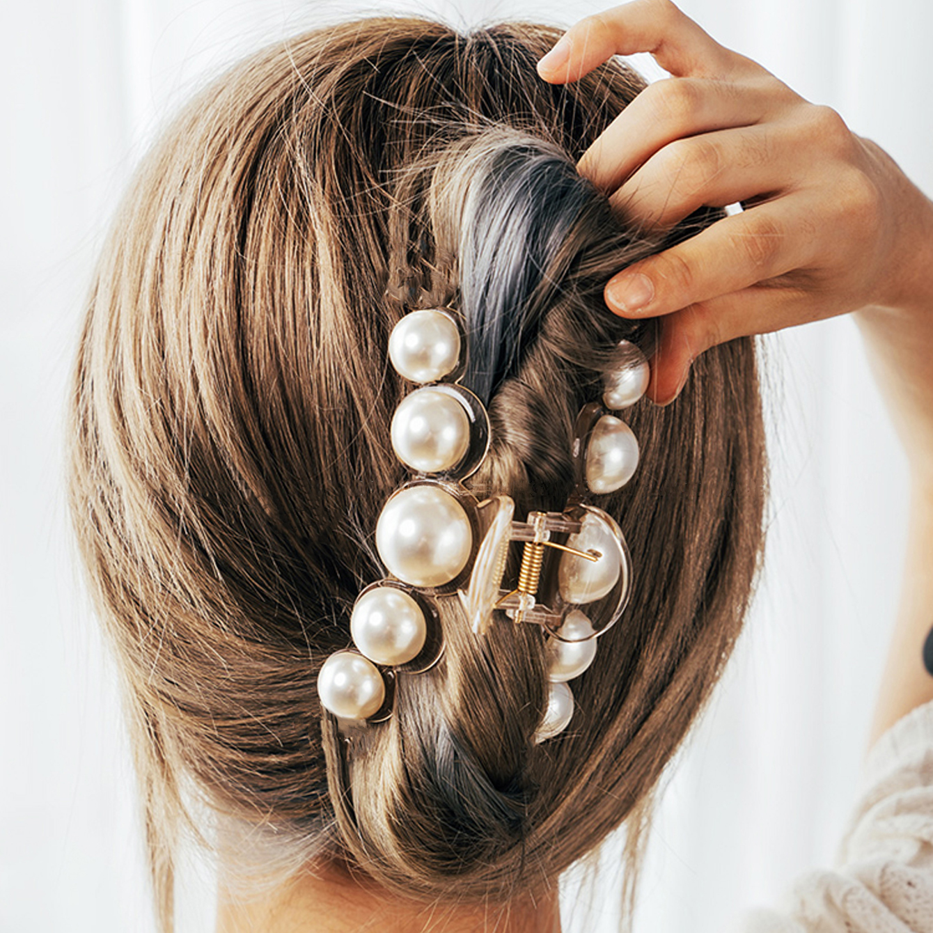 Pearl Hair Claw Clip|Vintage Hair Clip|Beaded Hair Claw|Large Pearl Claw  Clip|Pearl Hair Clip|Large Hair Clip| Pearl Hair Claw| Gift For Her 1pc