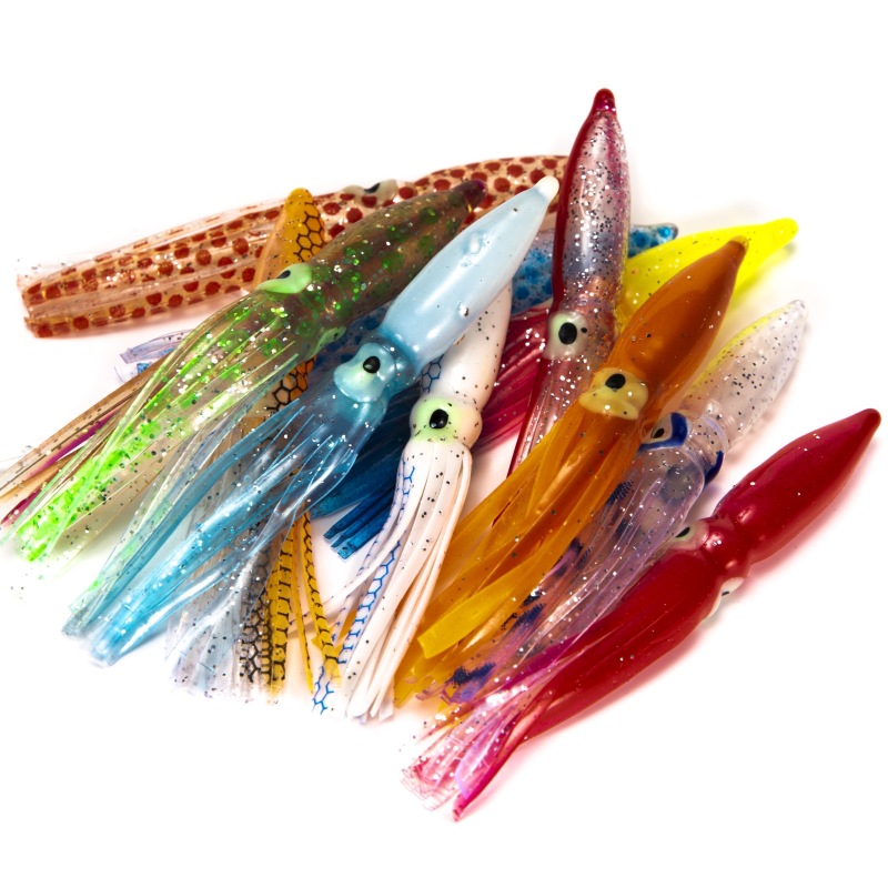 10pcs Bionic Rubber Squid Soft Lure - Realistic Design for Effective Fishing