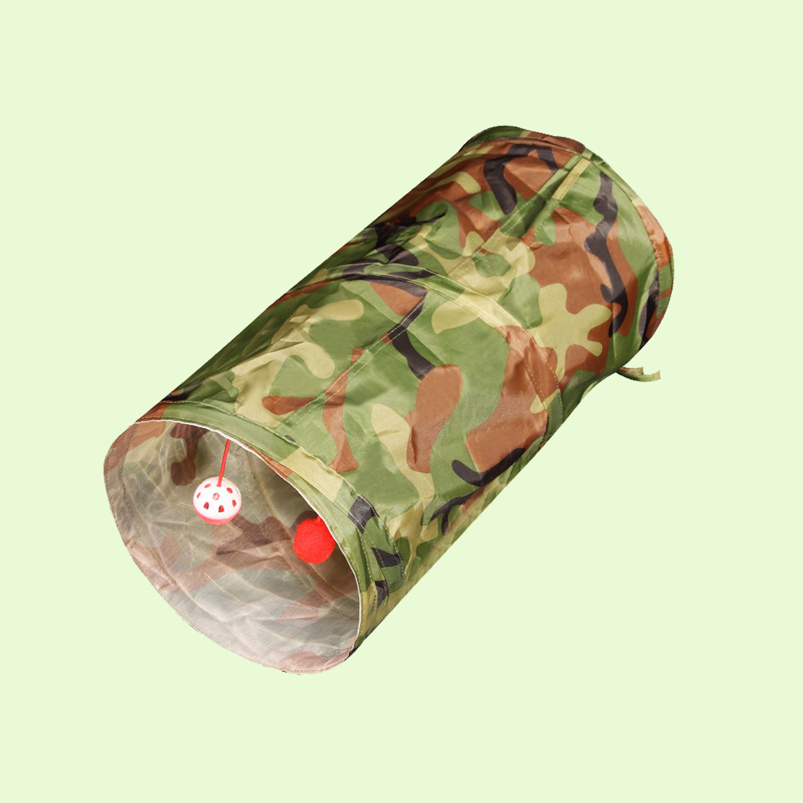 Image of Collapsible Cat Tunnel Suitable For Puzzle & Exercise - Striped Tunnel For Indoor Cats With Tunnel Stimulation, Hide & Seek Play, Cat Tunnel For Kittens & Cats, Portable Collapsible