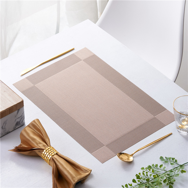 6pcs Pvc Plastic Placemats, Solid Color Minimalist Mats, Rectangle  Insulated Dining Table Mats, Western Style Waterproof Placemats, Home Decor