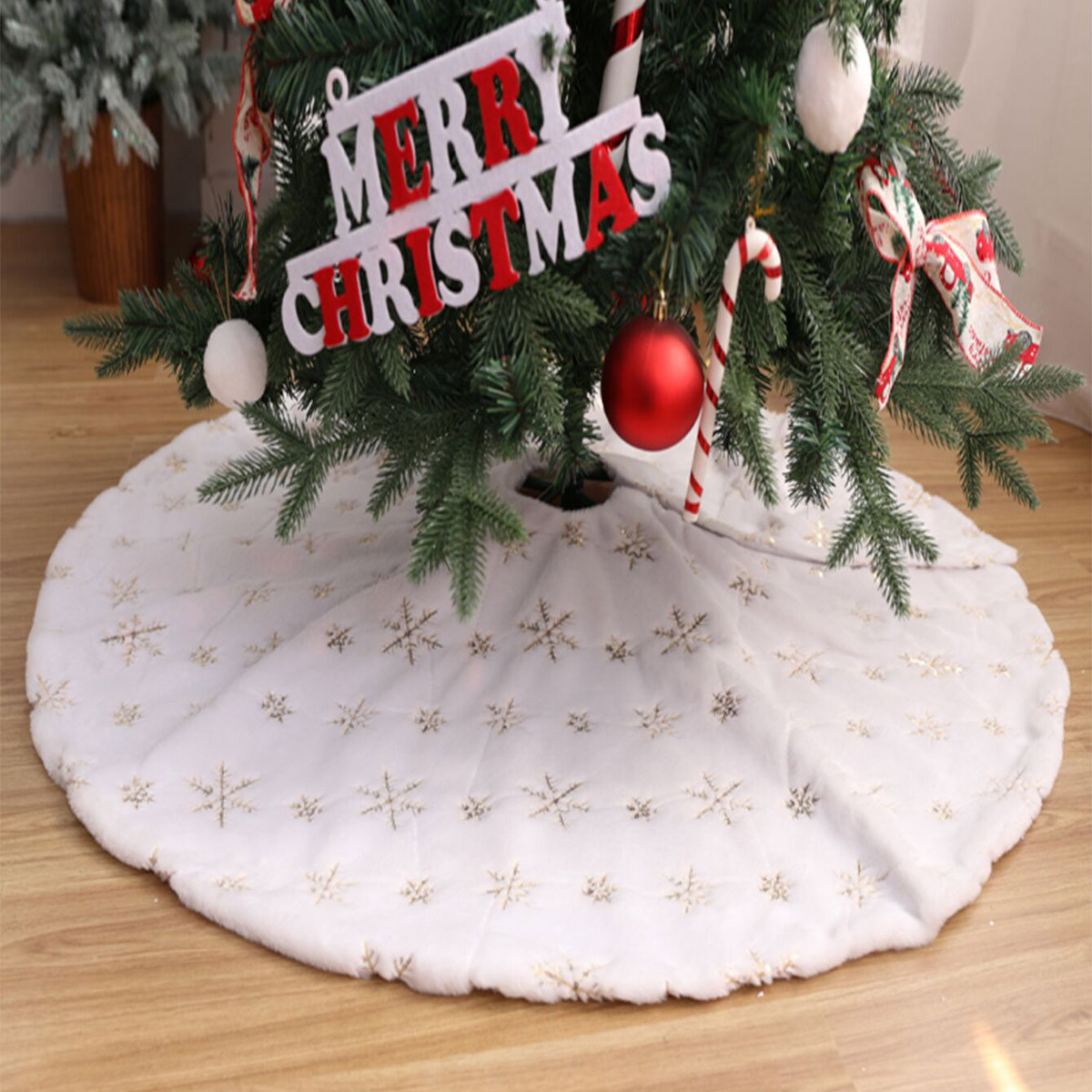 

1pc, Festive Christmas Tree Skirt Decoration - Perfect For Home, Hotel, And Mall Displays