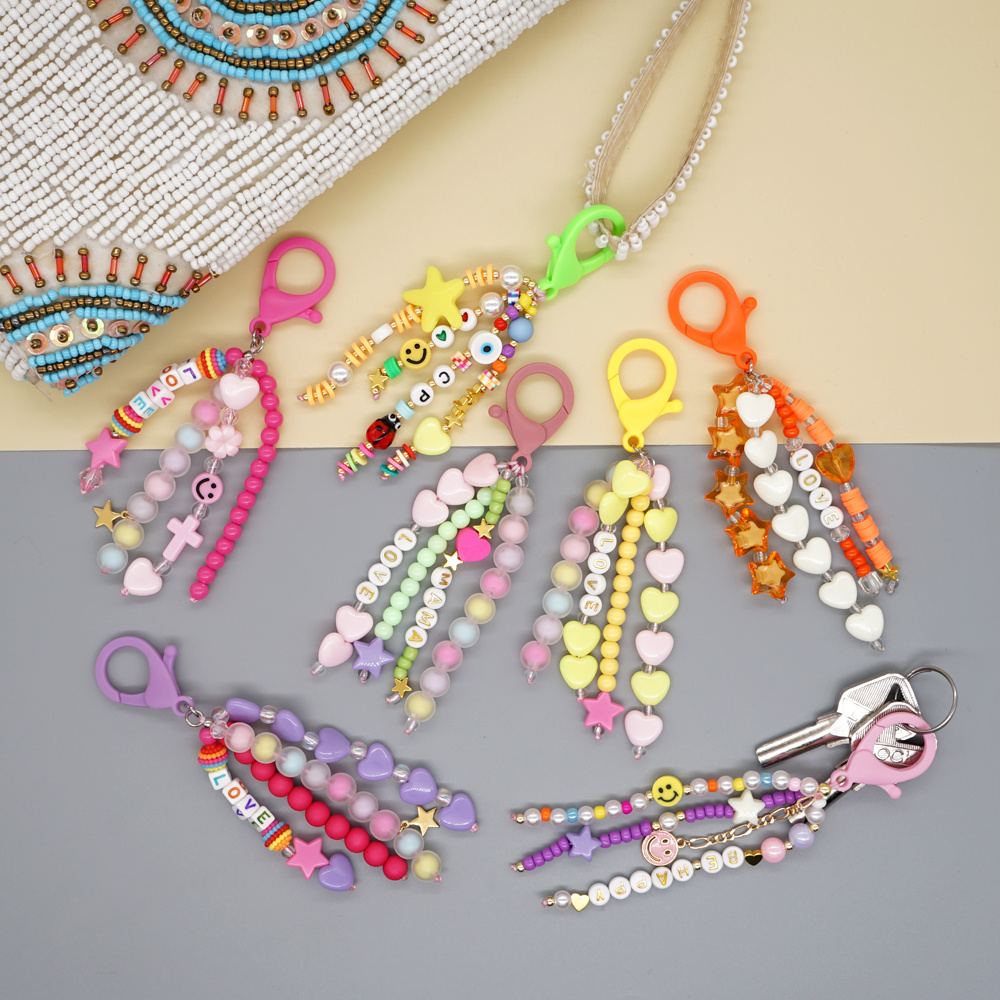 Mobile Strap Phone Charm Beads Colorful Letter Beaded Phone Chain 2021 LOVE  Telephone Jewelry For Women Anti Lost Lanyard Gift| 