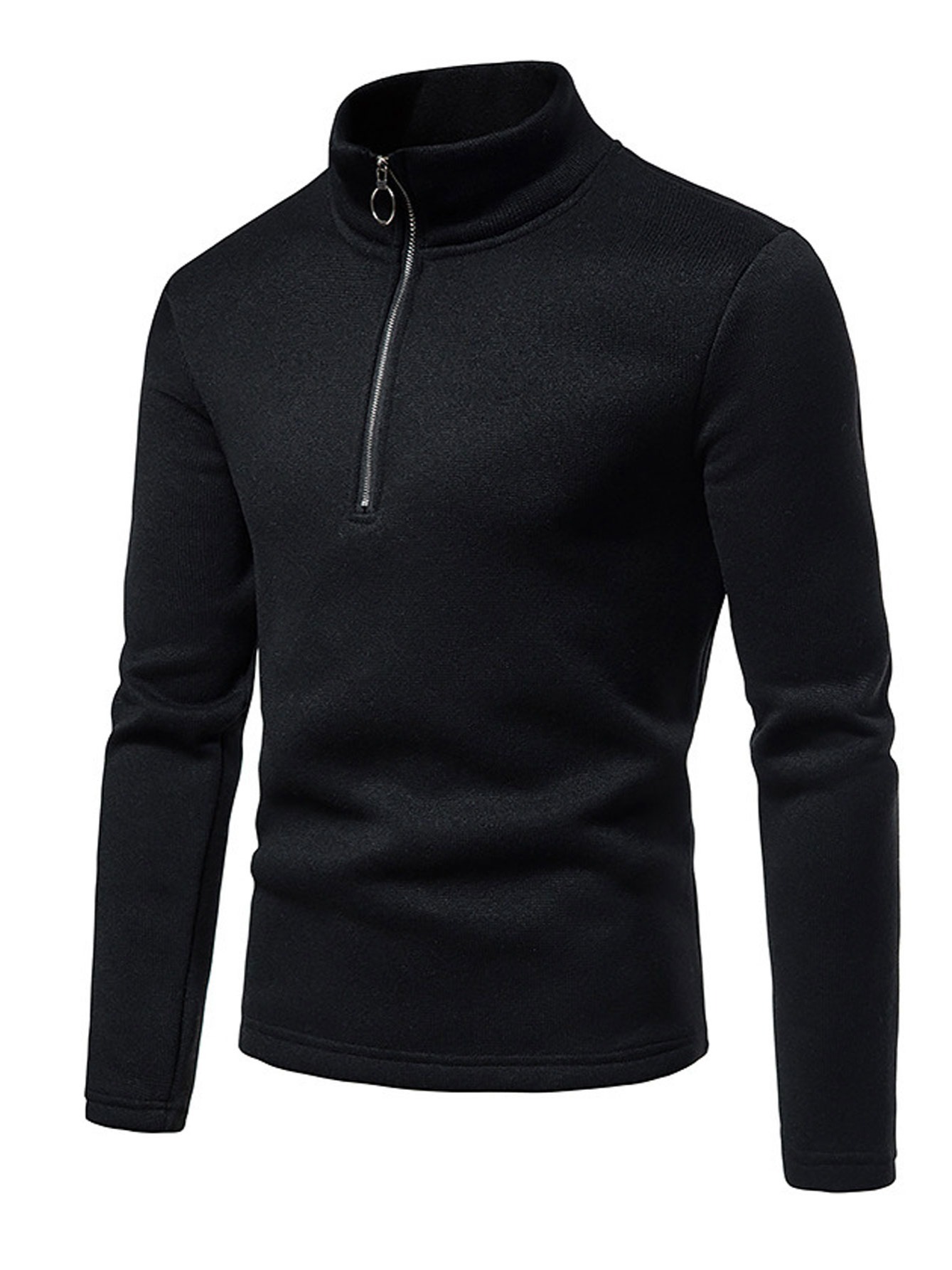 Men's Half Zipper Stand Collar Sweatshirt Men Solid - Temu