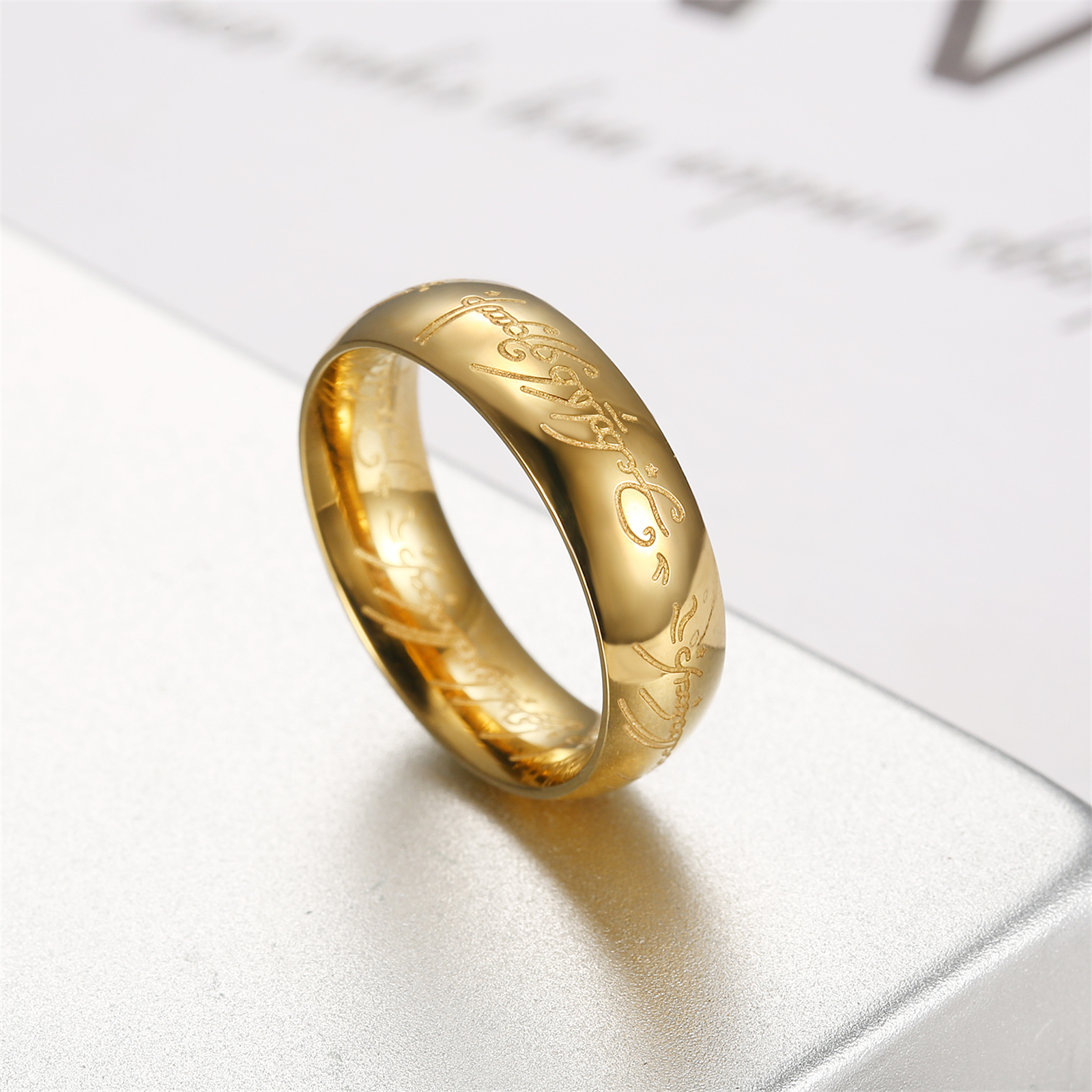 Men's 18k Plated Titanium Steel Ring