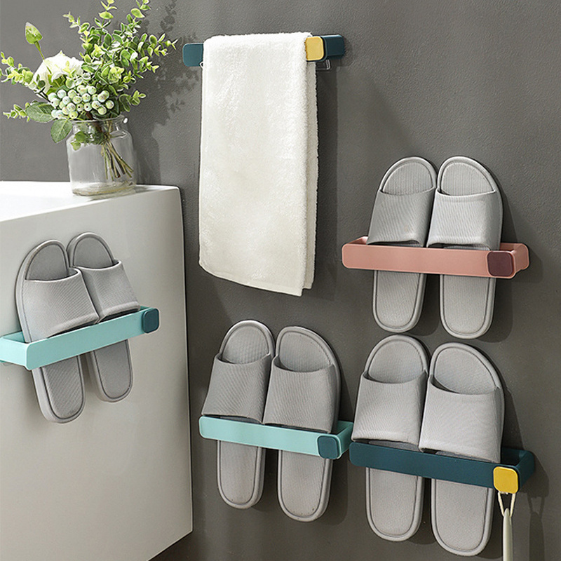 Slipper Storage Rack Bathroom Organizer Wall-mounted Shoe Rack Household  Punch Free Foldable Combined Shoes Holder Space Saving - AliExpress