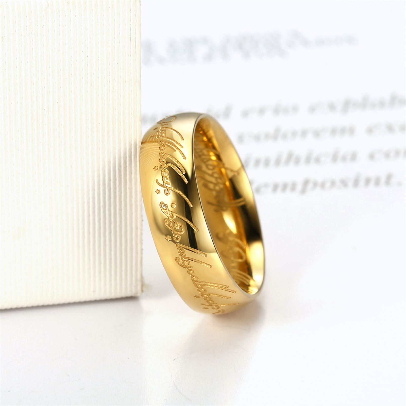 Men's 18k Plated Titanium Steel Ring