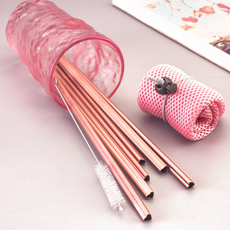 1pc Stainless Steel Straw, Creative Romantic Pink Heart Shaped Reusable  Straw For Drink, Long Length, Portable