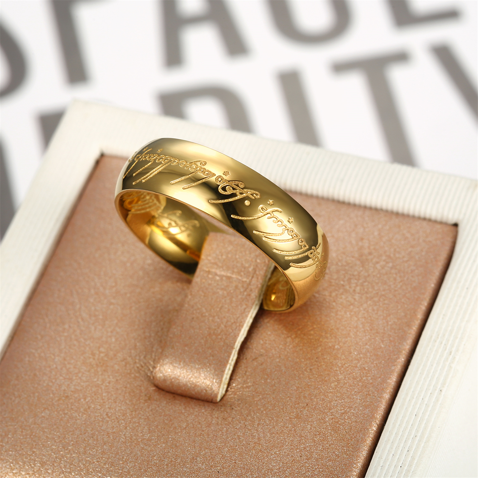Men's 18k Plated Titanium Steel Ring