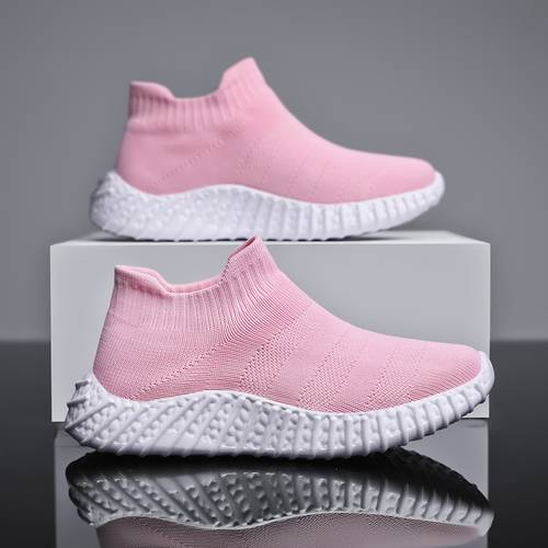 Girls Pink Mesh Breathable Sports Shoes Sneakers