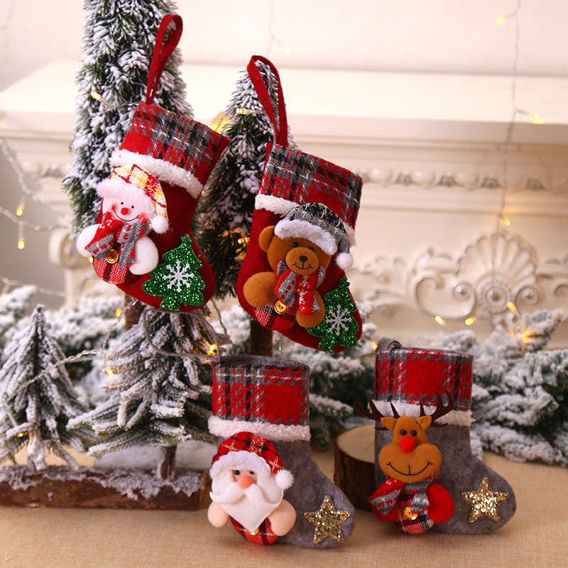 Plaid Hanging Mini Stocking Christmas Tree - Temu