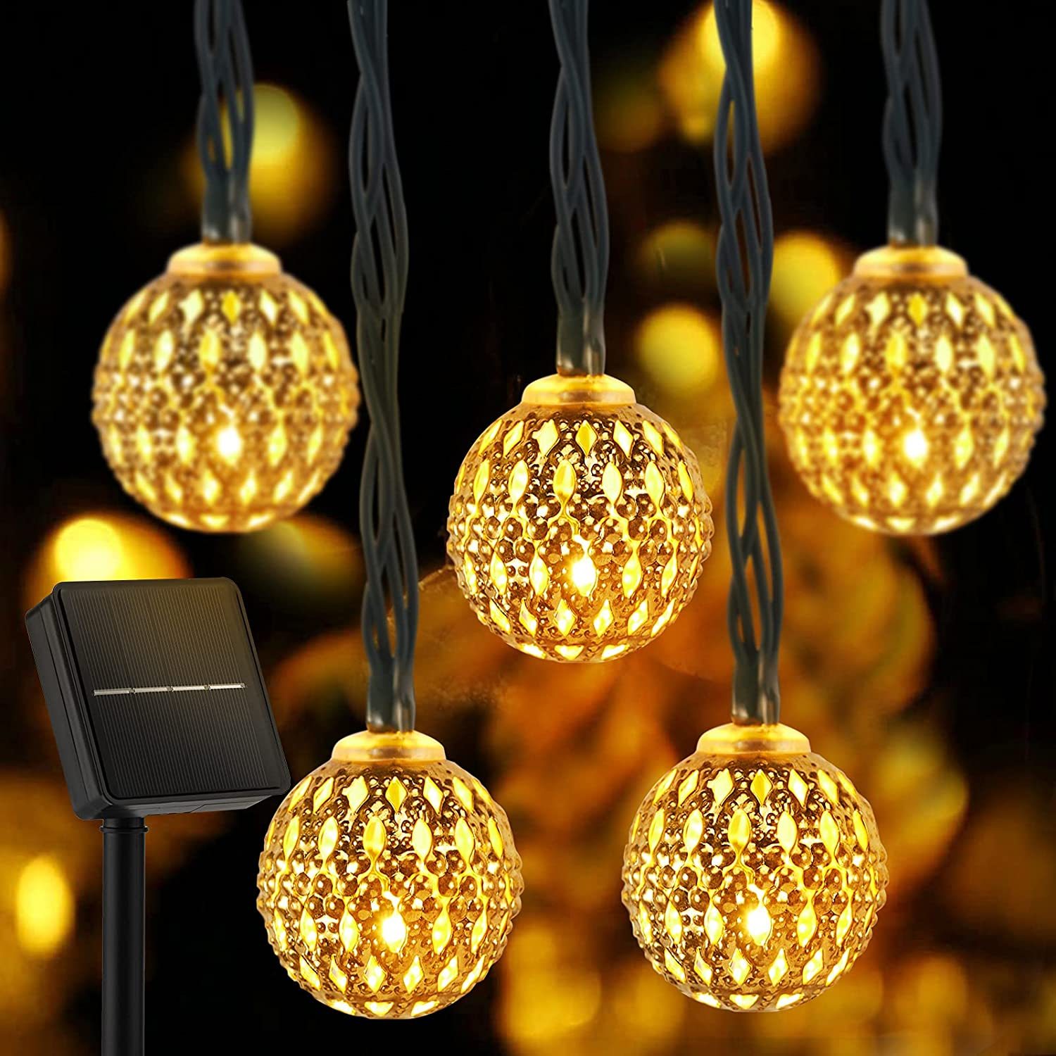 Guirnalda de luces para exteriores de 100 pies, impermeable, conectable,  regulable con 62 bombillas LED inastillables con certificación UL, G40  Globe