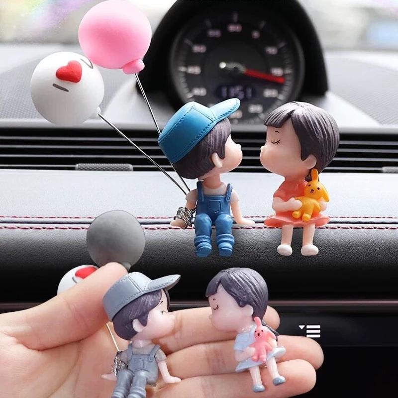 Cute Car Decorations Cartoon Couple Doll Balloon Ornaments - Temu